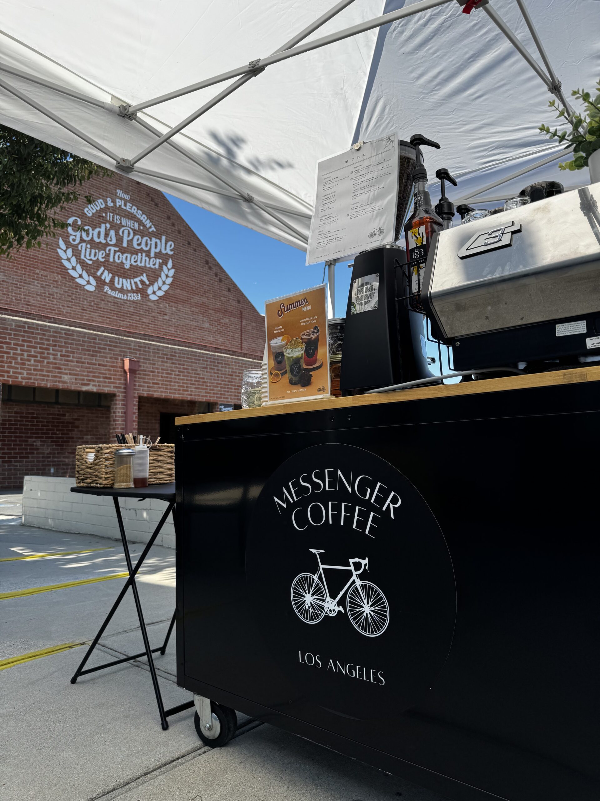 Coffee cart service for a church function in Los Angeles