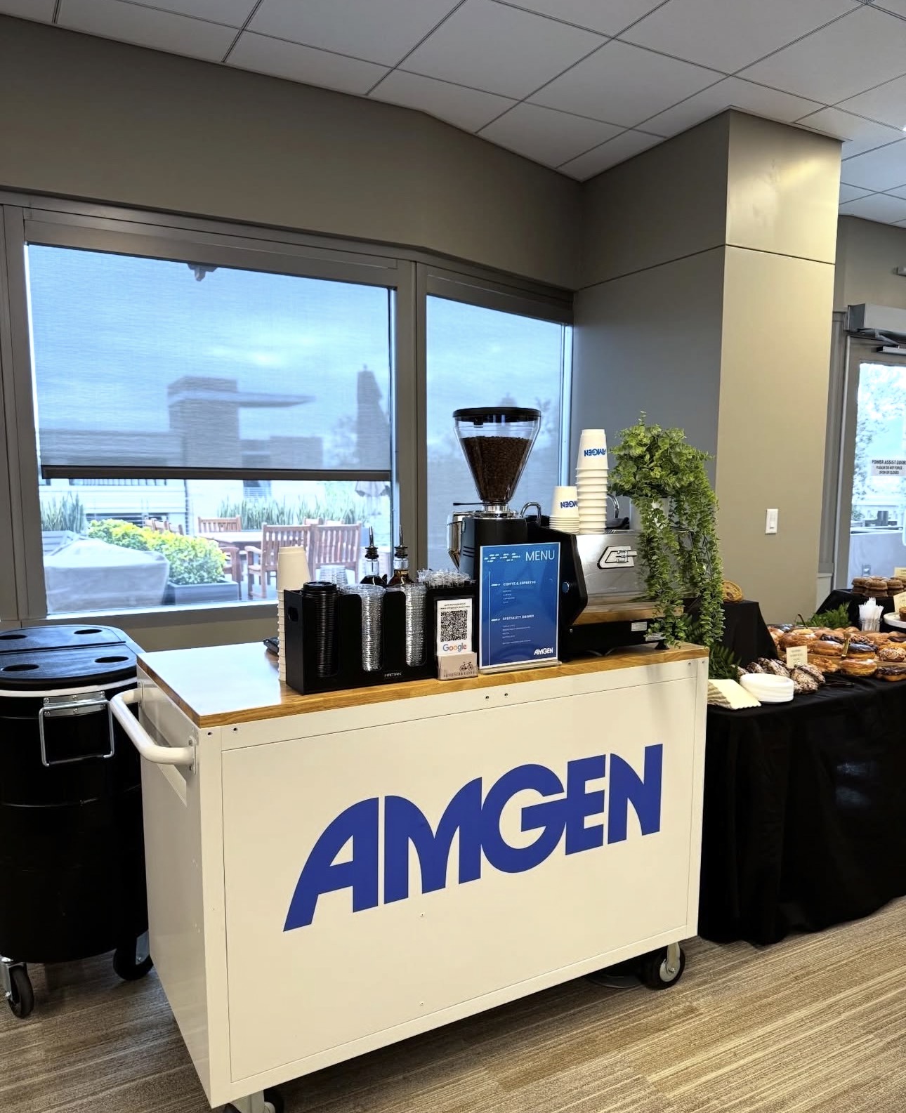 Custom corporate event catering in Ventura County by a coffee cart that also offers pastries, treats and drip coffee