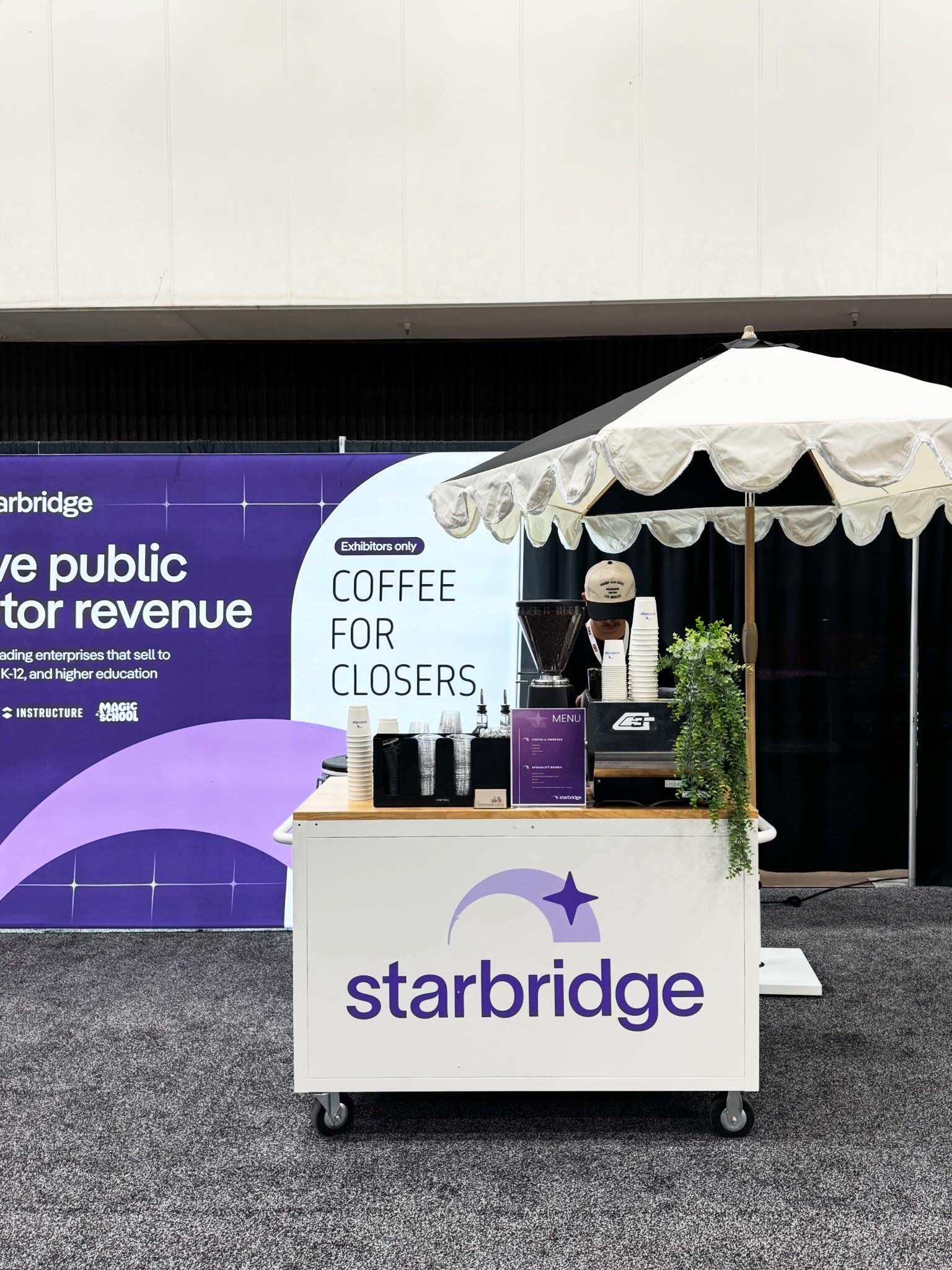 Los Angeles coffee cart catering at a convention center for a business conference