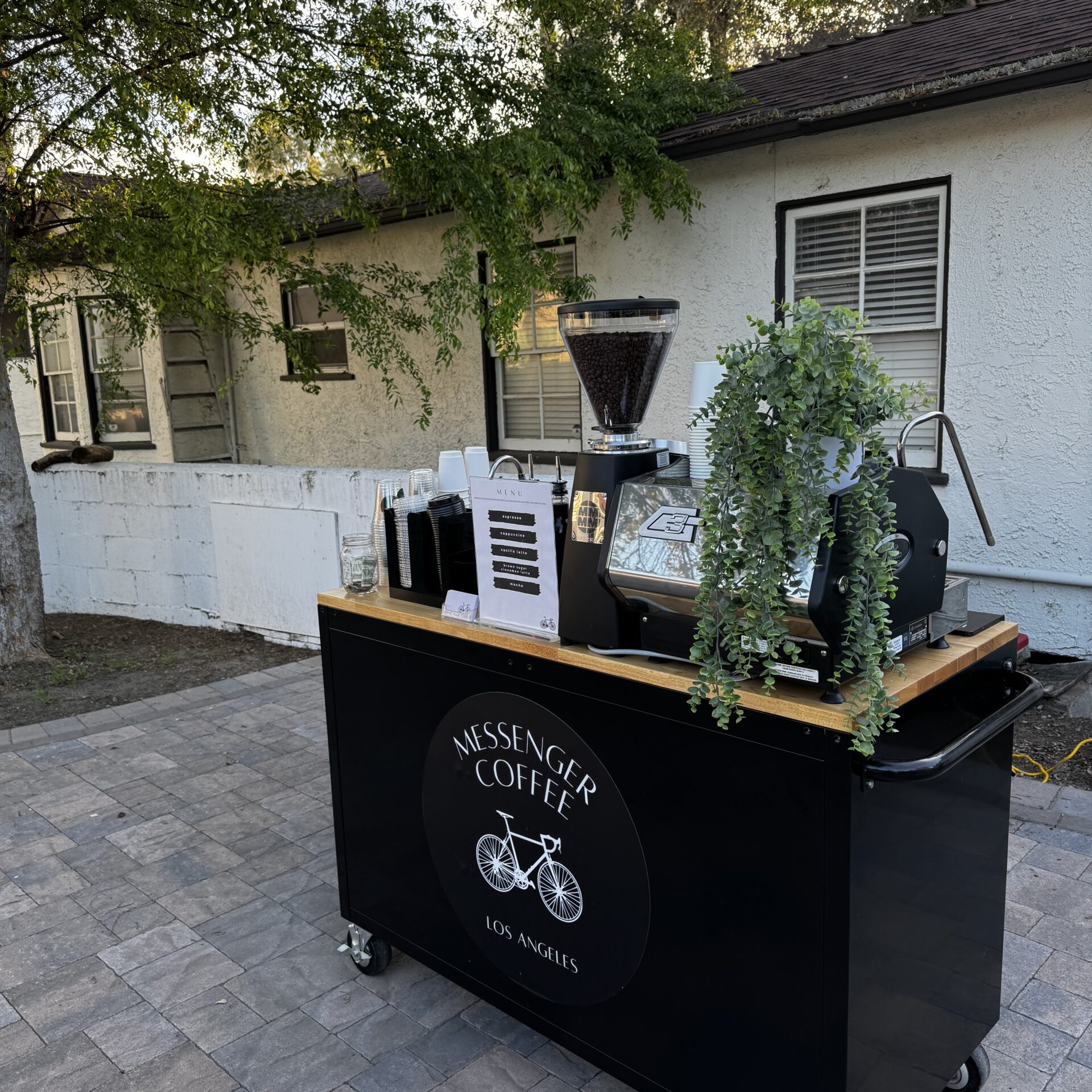 Los Angeles coffee cart set up for a conference ready to serve guests