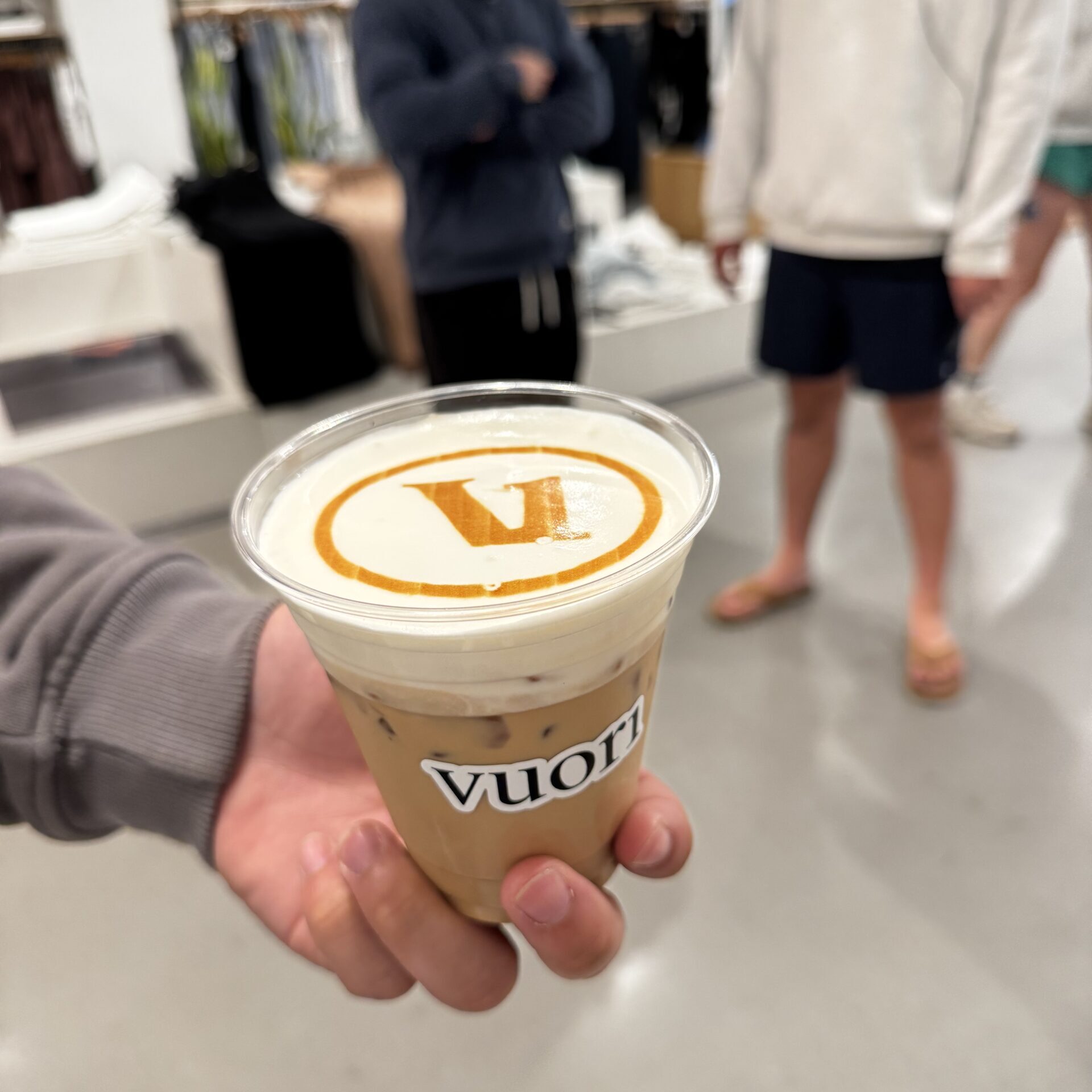Coffee cart catering in Orange County for a retail store with customer branding
